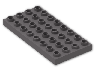 LEGO® Stein: Duplo Plate 4 x 8 4672 | Farbe: Dark Stone Grey