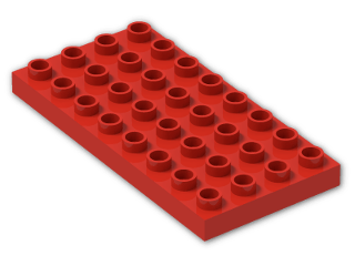 LEGO® Brick: Duplo Plate 4 x 8 4672 | Color: Bright Red