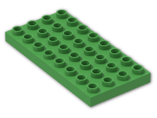 LEGO® Brick: Duplo Plate 4 x 8 4672 | Color: Bright Green