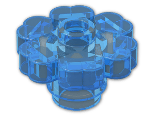 LEGO® Brick: Plant Flower 2 x 2 4728 | Color: Transparent Fluorescent Blue