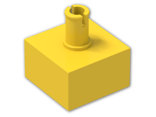 LEGO® Stein: Brick 2 x 2 no Studs with Pin Vertical 4729 | Farbe: Bright Yellow