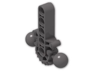 LEGO® Brick: Technic Bionicle Hip Joint with Beam 5 47306 | Color: Dark Stone Grey