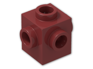 LEGO® Brick: Brick 1 x 1 with Studs on Four Sides 4733 | Color: New Dark Red