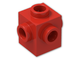LEGO® Brick: Brick 1 x 1 with Studs on Four Sides 4733 | Color: Bright Red