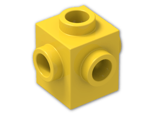 LEGO® Brick: Brick 1 x 1 with Studs on Four Sides 4733 | Color: Bright Yellow