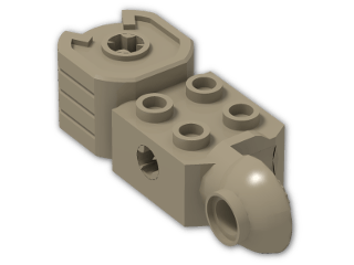 LEGO® Stein: Technic Brick 2 x 2 w/ Axlehole, Click Rot. Hinge (V) and Fist 47431 | Farbe: Sand Yellow