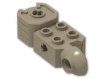 LEGO® Stein: Technic Brick 2 x 2 w/ Axlehole, Click Rot. Hinge (V) and Fist 47431 | Farbe: Sand Yellow