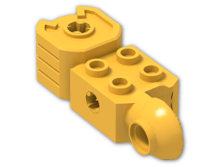 LEGO® Brick: Technic Brick 2 x 2 w/ Axlehole, Click Rot. Hinge (V) and Fist 47431 | Color: Flame Yellowish Orange