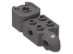 LEGO® Stein: Technic Brick 2 x 2 w/ Axlehole, Click Rot. Hinge (V) and Fist 47431 | Farbe: Dark Stone Grey