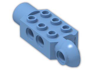 LEGO® Stein: Technic Brick 2 x 3 w/ Holes, Click Rot. Hinge (V) and Socket 47432 | Farbe: Medium Blue