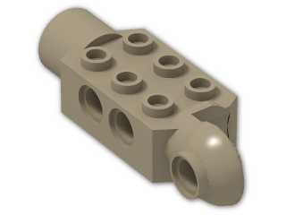 LEGO® Brick: Technic Brick 2 x 3 w/ Holes, Click Rot. Hinge (V) and Socket 47432 | Color: Sand Yellow