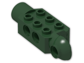 LEGO® Brick: Technic Brick 2 x 3 w/ Holes, Click Rot. Hinge (V) and Socket 47432 | Color: Earth Green