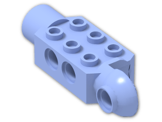LEGO® Stein: Technic Brick 2 x 3 w/ Holes, Click Rot. Hinge (V) and Socket 47432 | Farbe: Medium Royal Blue