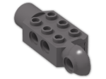 LEGO® Stein: Technic Brick 2 x 3 w/ Holes, Click Rot. Hinge (V) and Socket 47432 | Farbe: Dark Stone Grey