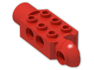 LEGO® Stein: Technic Brick 2 x 3 w/ Holes, Click Rot. Hinge (V) and Socket 47432 | Farbe: Bright Red