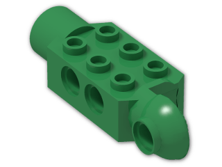LEGO® Brick: Technic Brick 2 x 3 w/ Holes, Click Rot. Hinge (V) and Socket 47432 | Color: Dark Green