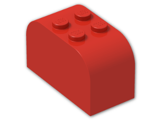 LEGO® Brick: Brick 2 x 4 x 2 with Curved Top 4744 | Color: Bright Red