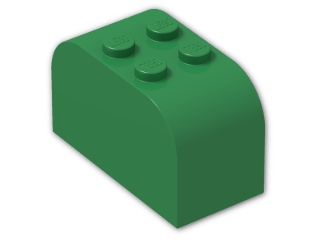 LEGO® Brick: Brick 2 x 4 x 2 with Curved Top 4744 | Color: Dark Green
