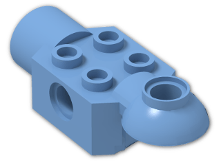 LEGO® Stein: Technic Brick 2 x 2 w/ Hole, Click Rot. Hinge (H) and Socket 47452 | Farbe: Medium Blue