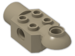 LEGO® Stein: Technic Brick 2 x 2 w/ Hole, Click Rot. Hinge (H) and Socket 47452 | Farbe: Sand Yellow