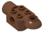 LEGO® Brick: Technic Brick 2 x 2 w/ Hole, Click Rot. Hinge (H) and Socket 47452 | Color: Reddish Brown