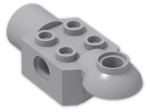 LEGO® Brick: Technic Brick 2 x 2 w/ Hole, Click Rot. Hinge (H) and Socket 47452 | Color: Medium Stone Grey