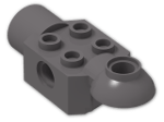 LEGO® Brick: Technic Brick 2 x 2 w/ Hole, Click Rot. Hinge (H) and Socket 47452 | Color: Dark Stone Grey