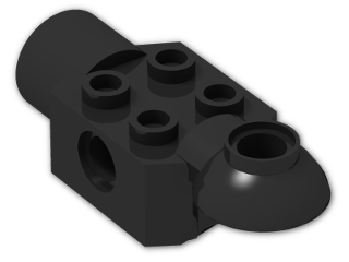 LEGO® Stein: Technic Brick 2 x 2 w/ Hole, Click Rot. Hinge (H) and Socket 47452 | Farbe: Black