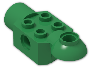 LEGO® Brick: Technic Brick 2 x 2 w/ Hole, Click Rot. Hinge (H) and Socket 47452 | Color: Dark Green