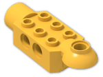 LEGO® Stein: Technic Brick 2 x 3 w/ Holes, Click Rot. Hinge (H) and Socket 47454 | Farbe: Flame Yellowish Orange