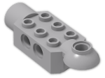 LEGO® Brick: Technic Brick 2 x 3 w/ Holes, Click Rot. Hinge (H) and Socket 47454 | Color: Medium Stone Grey