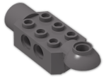 LEGO® Stein: Technic Brick 2 x 3 w/ Holes, Click Rot. Hinge (H) and Socket 47454 | Farbe: Dark Stone Grey