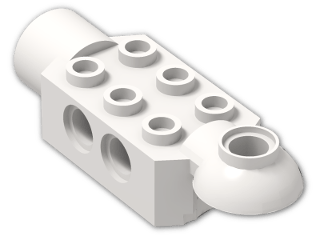 LEGO® Brick: Technic Brick 2 x 3 w/ Holes, Click Rot. Hinge (H) and Socket 47454 | Color: Light Stone Grey