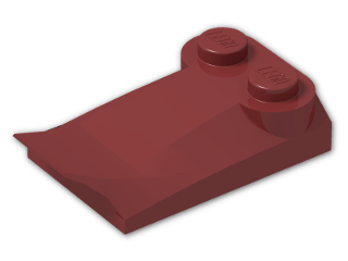LEGO® Brick: Slope Brick Curved 2 x 2 x  2/3 with Fin and 2 Studs 47456 | Color: New Dark Red