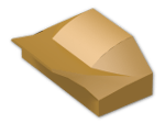 LEGO® Brick: Slope Brick Curved 1 x 2 x  2/3 with Fin without Studs 47458 | Color: Warm Gold
