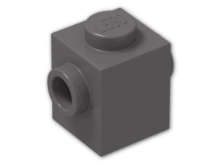 LEGO® Brick: Brick 1 x 1 with Studs on Two Opposite Sides 47905 | Color: Dark Stone Grey