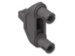 LEGO® Stein: Technic Connector 3 x 1 x 3 with Two Pins and Click Hinge 47973 | Farbe: Dark Stone Grey