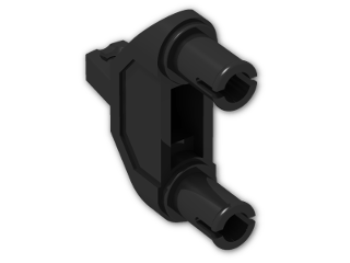 LEGO® Stein: Technic Connector 3 x 1 x 3 with Two Pins and Click Hinge 47973 | Farbe: Black
