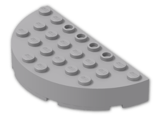 LEGO® Stein: Brick 4 x 8 Round Half Circle 47974 | Farbe: Medium Stone Grey