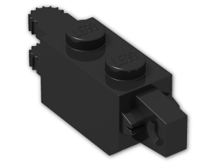 LEGO® Stein: Hinge Brick 1 x 2 Locking with Dual Finger Horiz. Single Vert. 47975 | Farbe: Black