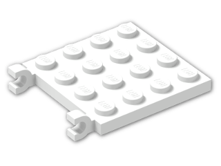 LEGO® Stein: Plate 4 x 4 with 2 Clips Horizontal 47998 | Farbe: White