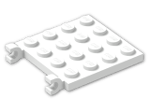 LEGO® Brick: Plate 4 x 4 with 2 Clips Horizontal 47998 | Color: White