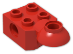 LEGO® Brick: Technic Brick 2 x 2 with Hole, Half Rotation Joint Ball Horiz 48170 | Color: Bright Red