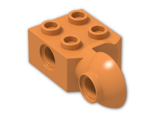 LEGO® Brick: Technic Brick 2 x 2 with Hole, Half Rotation Joint Ball Vert 48171 | Color: Bright Orange