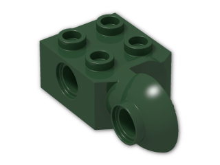 LEGO® Brick: Technic Brick 2 x 2 with Hole, Half Rotation Joint Ball Vert 48171 | Color: Earth Green