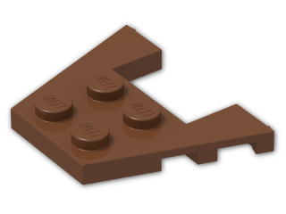 LEGO® Stein: Wing 3 x 4 with 1 x 2 Cutout with Stud Notches 48183 | Farbe: Reddish Brown