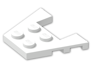 LEGO® Brick: Wing 3 x 4 with 1 x 2 Cutout with Stud Notches 48183 | Color: White