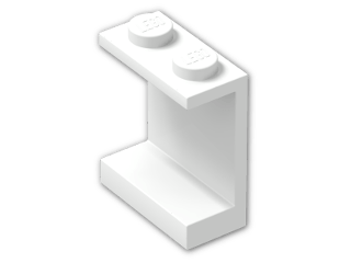 LEGO® Stein: Panel 1 x 2 x 2 with Solid Studs 4864a | Farbe: White