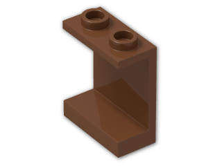 LEGO® Brick: Panel 1 x 2 x 2 with Hollow Studs 4864b | Color: Reddish Brown