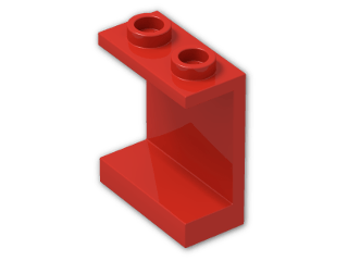 LEGO® Stein: Panel 1 x 2 x 2 with Hollow Studs 4864b | Farbe: Bright Red